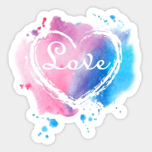 Watercolor Heart Love Sticker